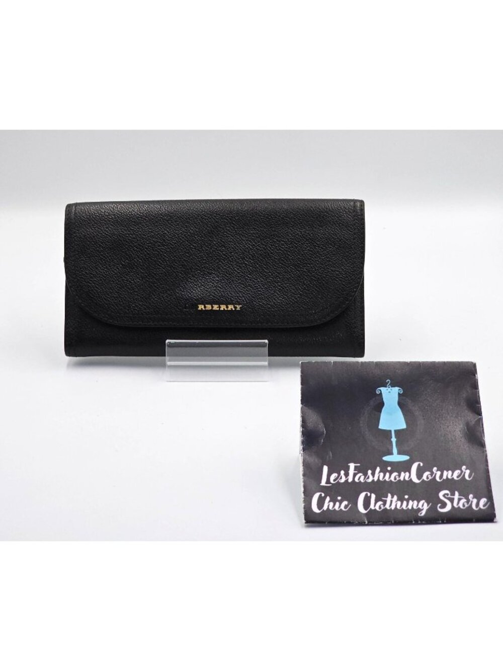 Burberry  Women's Black Soft Grain Leather  Wallet Size  Medium 2728